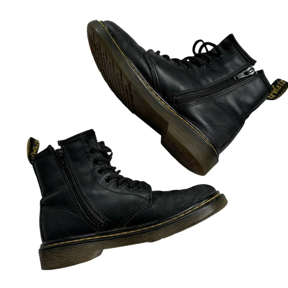 Dr Martens Junior 1460 Softy T Leather Lace Up Combat Boots Black Size‎ 2 EUR 33
